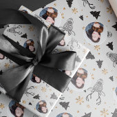 Modernes Schwarz-Weiß-Foto Weihnachten Geschenkpapier