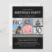 Modernes Schwarz-Weiß-Foto zum Geburtstag Einladung (Vorderseite)
