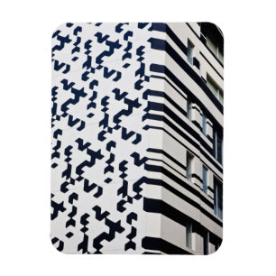 Modernes Schwarz-Weiß-Gebäude in Hongkong Magnet