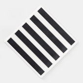 Modernes Schwarz-Weiß gestreiftes elegantes Party Serviette (Ecke)