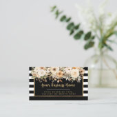 Modernes schwarz-weiß gestreiftes Geschäftsauto Visitenkarte (Stehend Vorderseite)