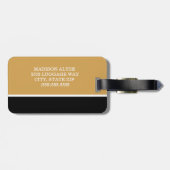 Modernes Schwarz-weiß gestrichenes Senfgelb Gepäckanhänger (Rückseite horizontal)