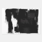 Modernes Schwarz-weiß Grau Rustikal Abstrakt Geschenkpapier Set (Vorderseite 3)
