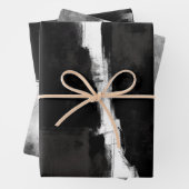 Modernes Schwarz-weiß Grau Rustikal Abstrakt Geschenkpapier Set (Beispiel)