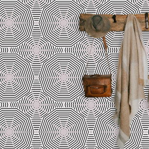 Modernes Schwarz-weiß-graugestrichenes opp-Art-Mus Tapete