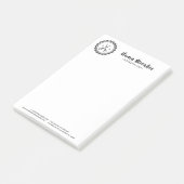 Modernes Schwarz-Weiß-Haarsträhne-Logo Post-it Klebezettel (angewinkelt)