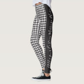 Modernes Schwarz-Weiß-Hahnentrittmuster Leggings (Links)