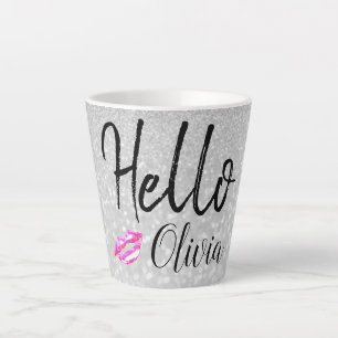 Modernes Schwarz-Weiß-Hallo mit Personalisiertem N Milchtasse