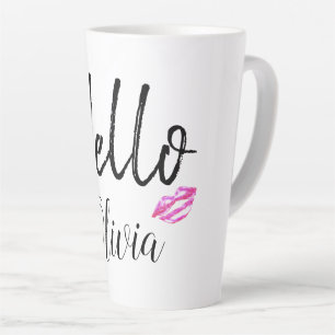 Modernes Schwarz-Weiß-Hallo mit Personalisiertem N Milchtasse