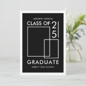 Modernes Schwarz-Weiß-Haus mit 25 Fotos Einladung (Stehend Vorderseite)