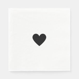 Modernes Schwarz-Weiß-Herz Serviette