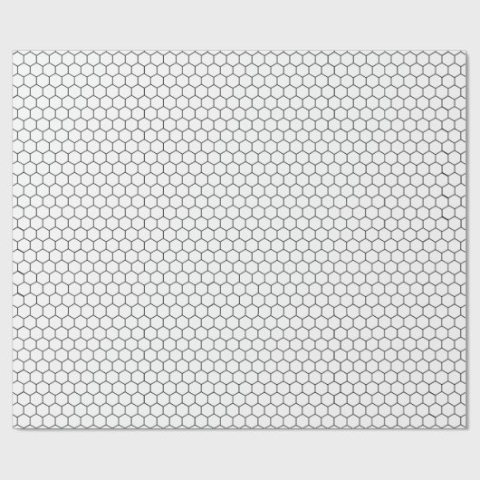 Modernes Schwarz-Weiß-Hex-Design Geschenkpapier (Flach)