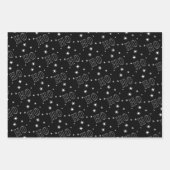 Modernes Schwarz-weiß Ho Ho Ho Geschenkpapier Set (Vorderseite)