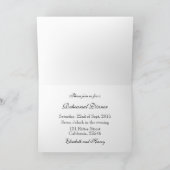 Modernes Schwarz/Weiß Hochzeitsessen Probe Einladung (Innenseite)