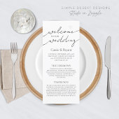 Modernes Schwarz-Weiß-Hochzeitsprogramm