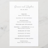 Modernes Schwarz-Weiß-Hochzeitsprogramm (Vorderseite)