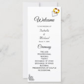 Modernes Schwarz-Weiß-Hochzeitsprogramm für Blumen (Vorderseite)