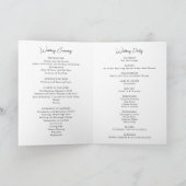 Modernes Schwarz-Weiß-Hochzeitsprogramm Karte (Innenseite)