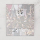 Modernes Schwarz-Weiß-Hochzeitssemble-Foto Platzkarte (Außenseite Aufgefaltet)