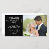 Modernes Schwarz-Weiß-Hochzeitsstift Foto Vielen D Dankeskarte (Vorne/Hinten)