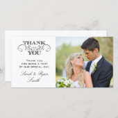 Modernes Schwarz-Weiß-Hochzeitsstift Foto Vielen D Dankeskarte (Vorne/Hinten)