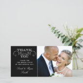 Modernes Schwarz-Weiß-Hochzeitsstift Foto Vielen D Dankeskarte (Stehend Vorderseite)