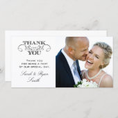 Modernes Schwarz-Weiß-Hochzeitsstift Foto Vielen D Dankeskarte (Vorne/Hinten)
