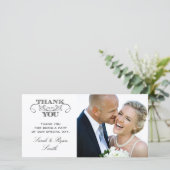 Modernes Schwarz-Weiß-Hochzeitsstift Foto Vielen D Dankeskarte (Stehend Vorderseite)