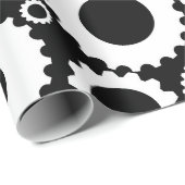 Modernes Schwarz-Weiß-Illustrationsgestänge Geschenkpapier (Rolleneckpunkt)
