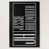 Modernes, Schwarz-Weiß-, Initial- und Namenslogo-L Puzzle (Vertikal)