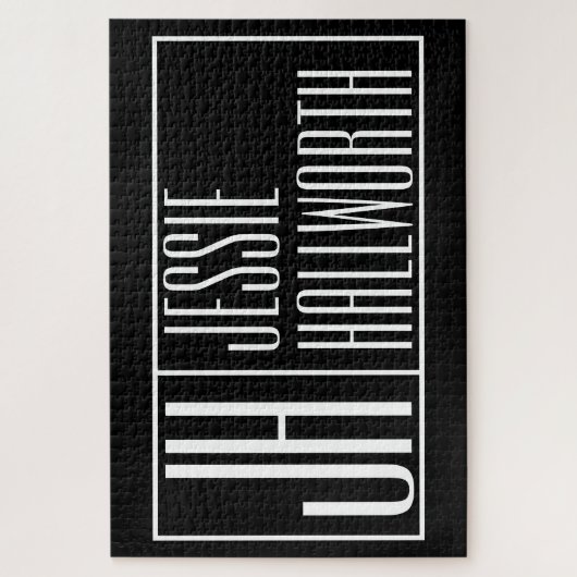 Modernes, Schwarz-Weiß-, Initial- und Namenslogo-L Puzzle (Vertikal)