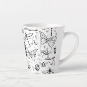 Modernes Schwarz-Weiß-Insekt-Illustrationsmonogram Milchtasse (Rechts)
