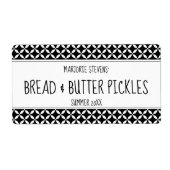 Modernes Schwarz-Weiß-Konservenlabel (Vorne)