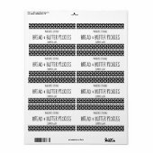 Modernes Schwarz-Weiß-Konservenlabel (Vorne)