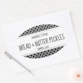 Modernes Schwarz-Weiß-Konservenlabel Ovaler Aufkleber (Umschlag)