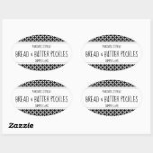 Modernes Schwarz-Weiß-Konservenlabel Ovaler Aufkleber (Blatt)