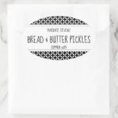 Modernes Schwarz-Weiß-Konservenlabel Ovaler Aufkleber (Tasche)