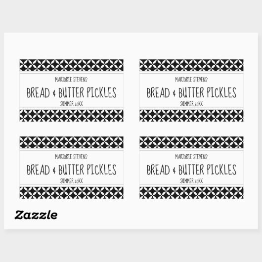 Modernes Schwarz-Weiß-Konservenlabel Rechteckiger Aufkleber (Blatt)