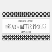 Modernes Schwarz-Weiß-Konservenlabel Rechteckiger Aufkleber (Vorderseite)