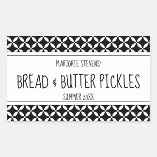 Modernes Schwarz-Weiß-Konservenlabel Rechteckiger Aufkleber