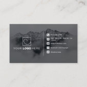 Modernes Schwarz-Weiß-Logo für 2-Foto Visitenkarte (Vorderseite)