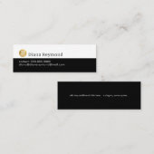 Modernes Schwarz-Weiß-Logo klein Mini Visitenkarte (Vorne/Hinten)