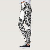 Modernes Schwarz-Weiß-Mandala-Muster Geometrisch Leggings (Links)