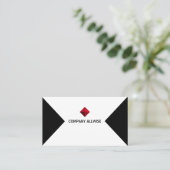 Modernes Schwarz & Weiß-Markenzeichen Visitenkarte (Stehend Vorderseite)