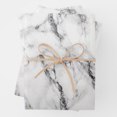Modernes Schwarz-Weiß-Marmor Geschenkpapier Set (Beispiel)