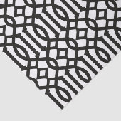 Modernes Schwarz-Weiß-Marokkanisches Trellis-Muste Seidenpapier (Ausschnitt)