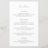 Modernes Schwarz-Weiß-Menü für saubere Hochzeiten (Vorderseite)