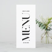 Modernes Schwarz-Weiß-Menü Menükarte (Stehend Vorderseite)