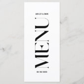 Modernes Schwarz-Weiß-Menü Menükarte (Vorderseite)