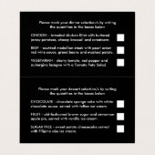 Modernes Schwarz/Weiß-Menü mit einfacher Skriptaus Visitenkarten (Innenseite Aufgefaltet)